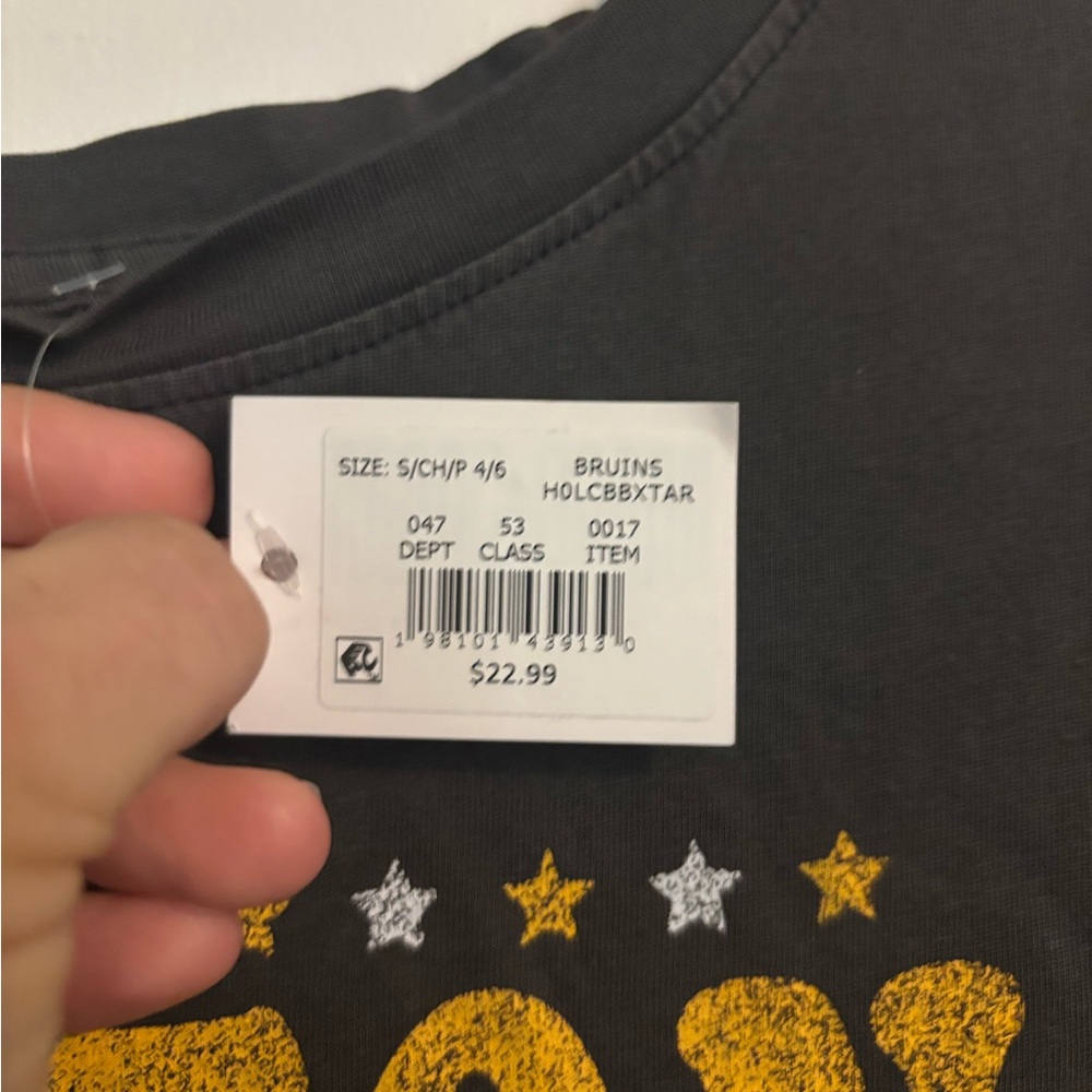 NWT Boston Bruins Womens Sz Small Gray Yellow Logo Short Sleeve‎ Tee Shirt - Picture 4 of 11